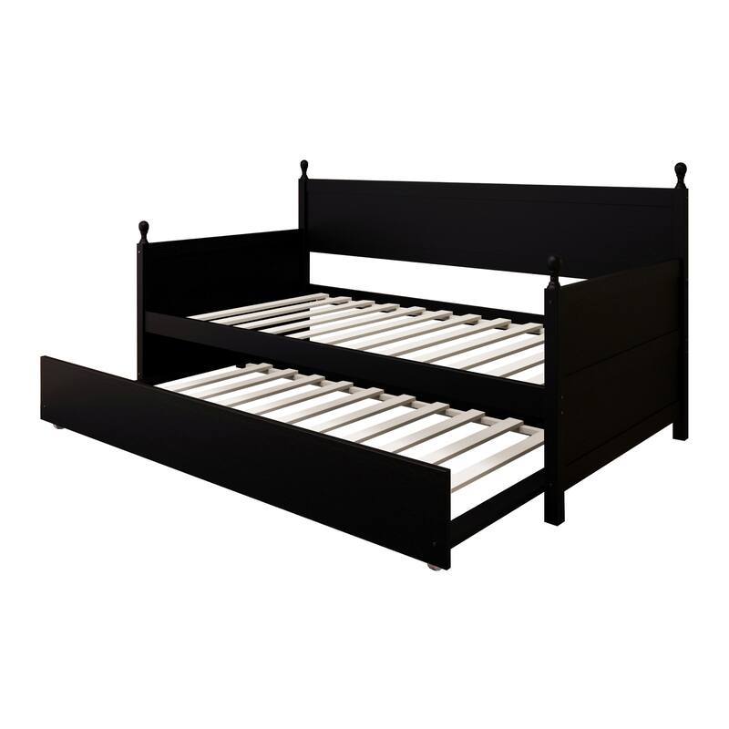 CraftPorch Mid-Century Modern Wooden Twin Size Daybed With Trundle