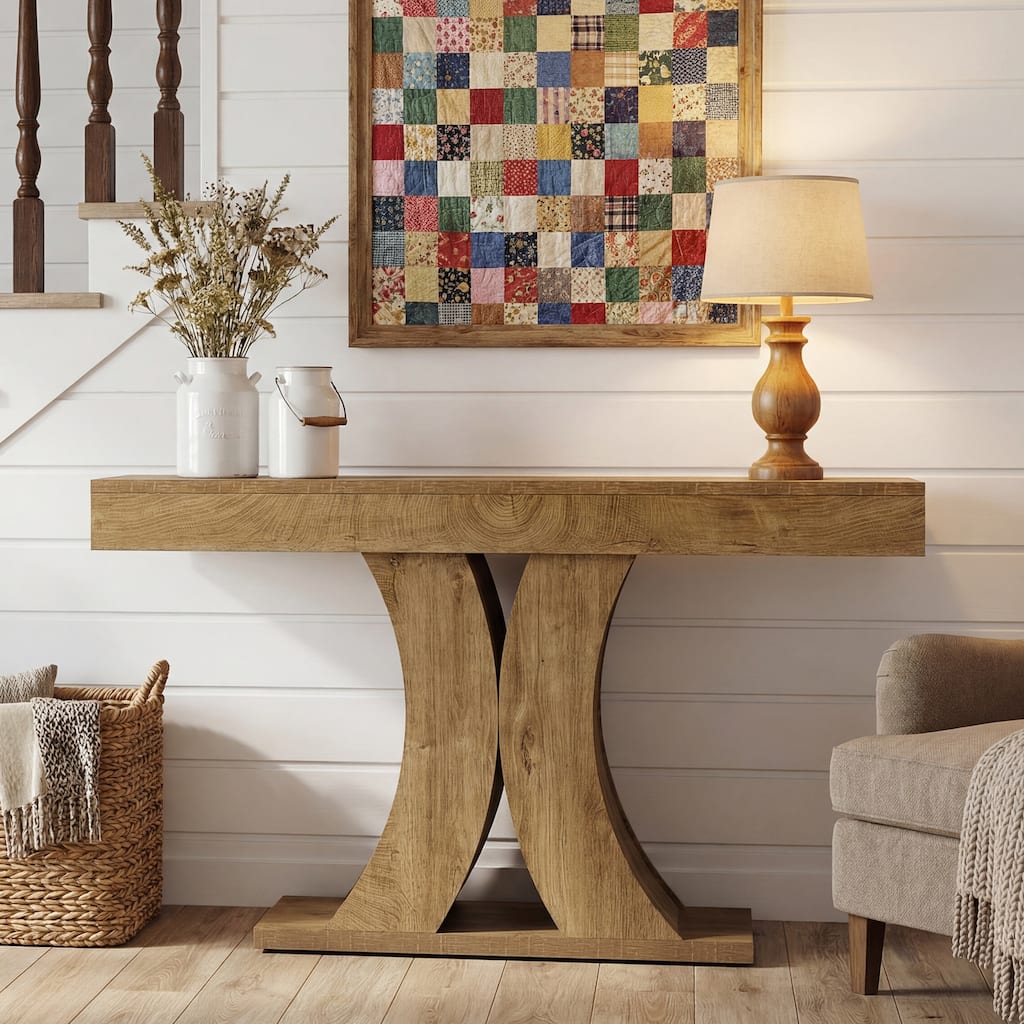 59" Farmhouse Console Table for Living Room, Hallway, Entrance