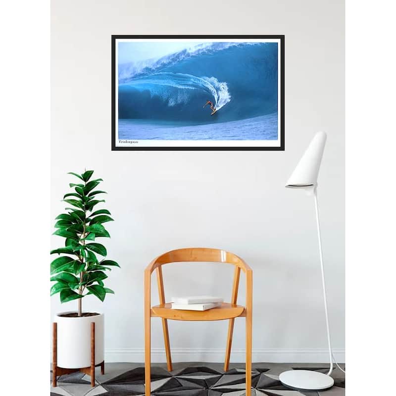 Teahupoo Surf Framed Art Poster - 24 x 36 Inch