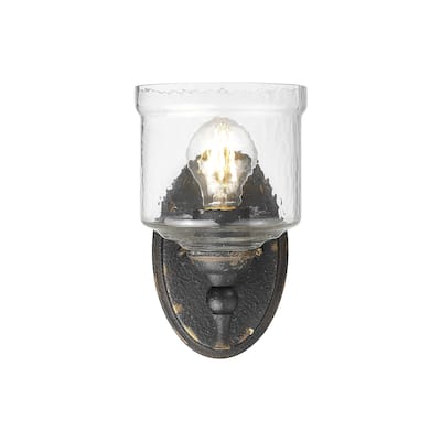 Golden Lighting 0806-1W HWG Keating 10" Tall Bathroom Sconce
