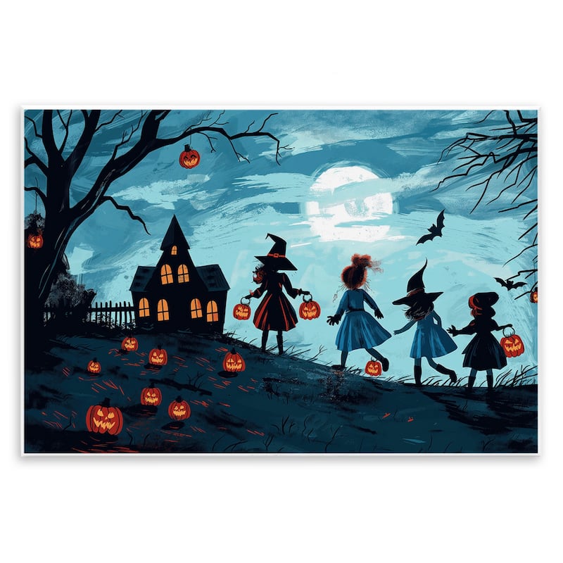 Stupell Witch Trick Or Treaters Wall Plaque Art Design By Wumples - 15 x 10