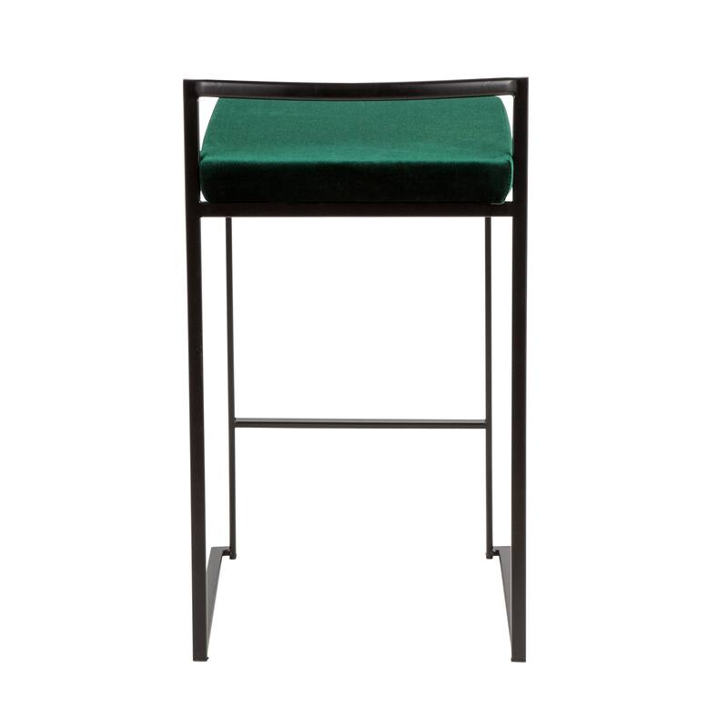 Porch & Den Forrest Contemporary Black Stackable Fully Welded Counter Stool (Set of 2)