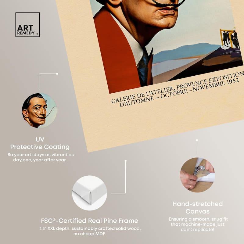 Salvador Dali Persistence Canvas by Art Remedy, Gallery Wrapped