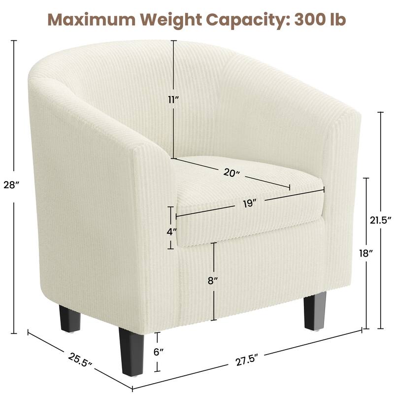 Yaheetech Upholstered Accent Arm Chair Fabric Club Chair for Living Room Bedroom