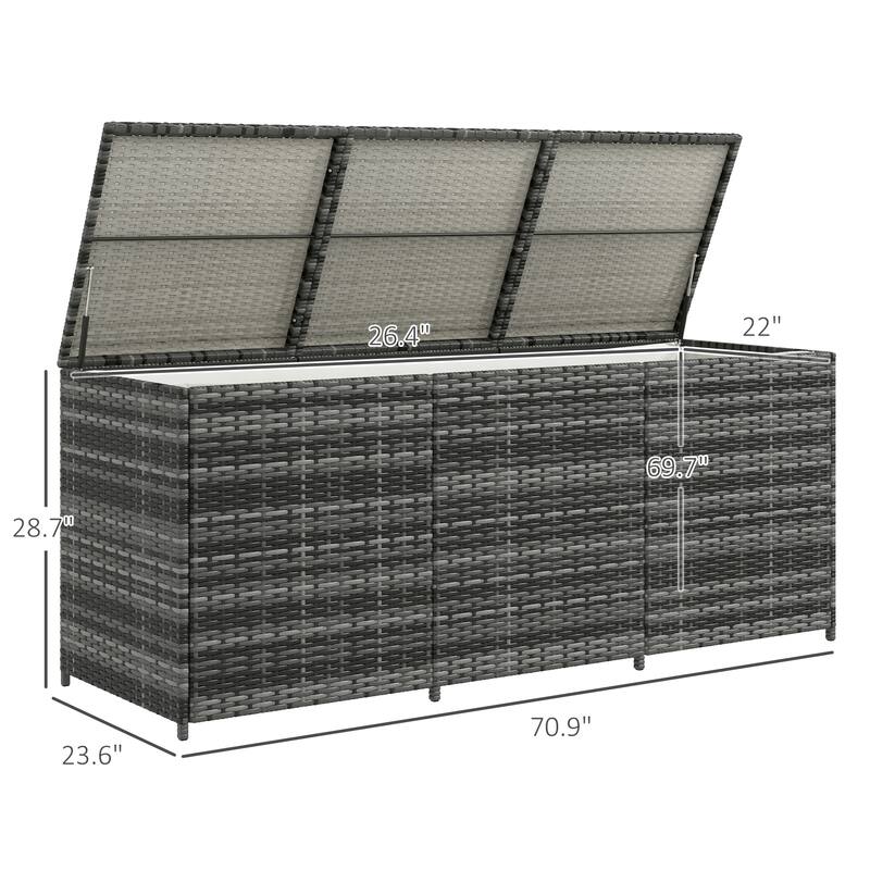 Outsunny 175 Gallon Outdoor Storage Box with Inner Liner