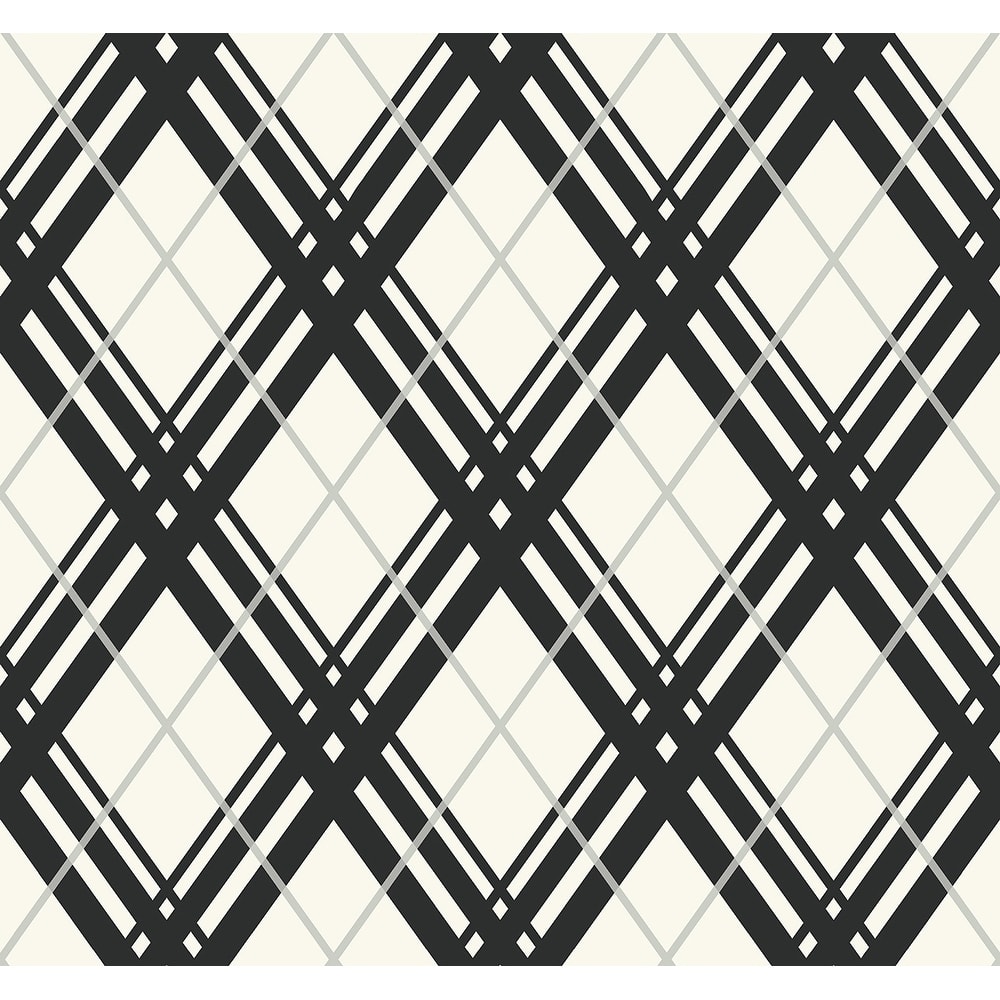 Seabrook Designs Bias Diamond Plaid Unpasted Wallpaper