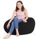 Kids Bean Bag Chair, Big Comfy Chair - Machine Washable Cover - 38 Inch Large - Soft Faux Rabbit Fur - Black