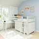 preview thumbnail 13 of 30, Max and Lily Twin-Size Low Loft with Pull-Out Desk and 3-Drawer Dressers White