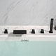 preview thumbnail 4 of 11, Deck Mount Tub Faucet With Hand Sprayer Brass Roman Bathtub Faucet Modern Waterfall Tub Filler With Handheld Showe