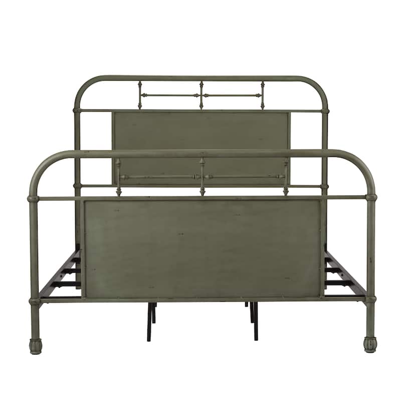 Vintage Series Distressed Metal Queen Metal Bed