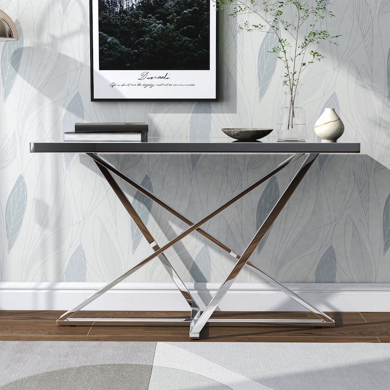 Marchat Glam Chrome 47-inch Mirror Top Sofa Table by Furniture of America