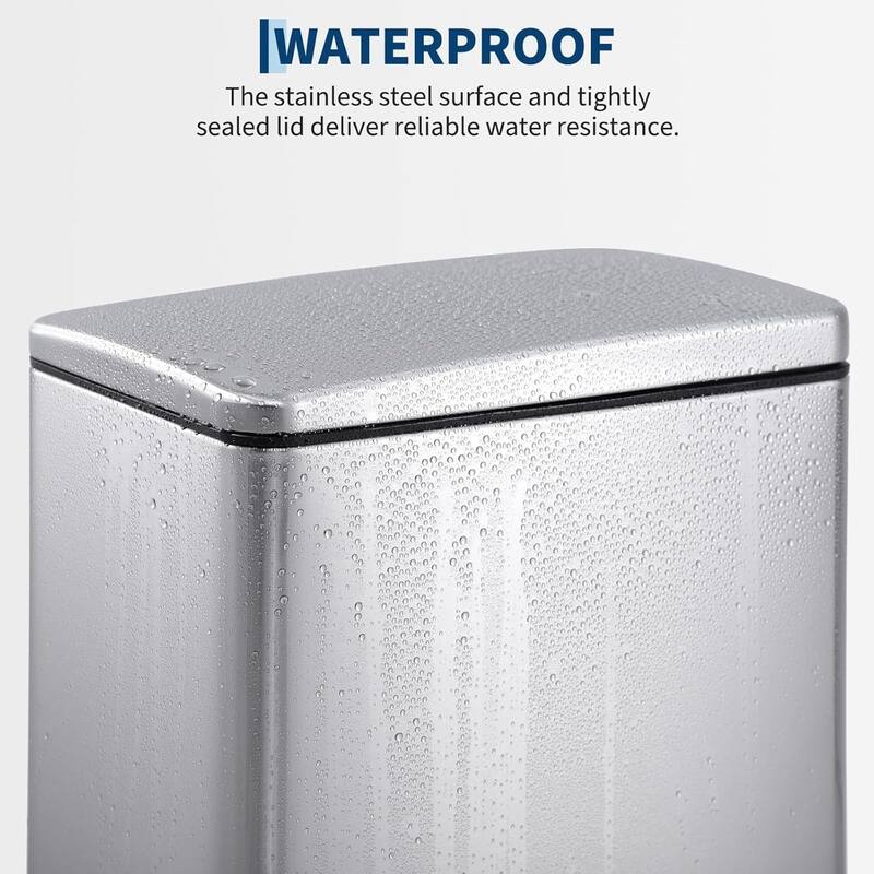 12-Gallon and 2.6-Gallon Stainless Steel Trash Can Combo Set Silver