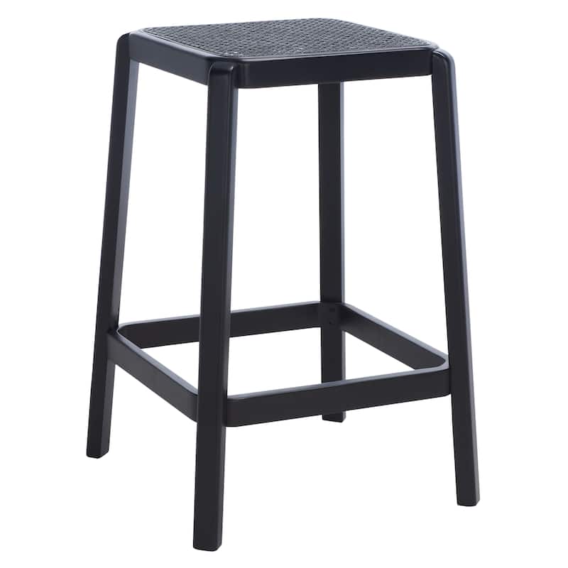 SAFAVIEH Flavia Backless Cane Counter Stool - 17" W x 17" D x 25" H - 17Wx17Dx25H