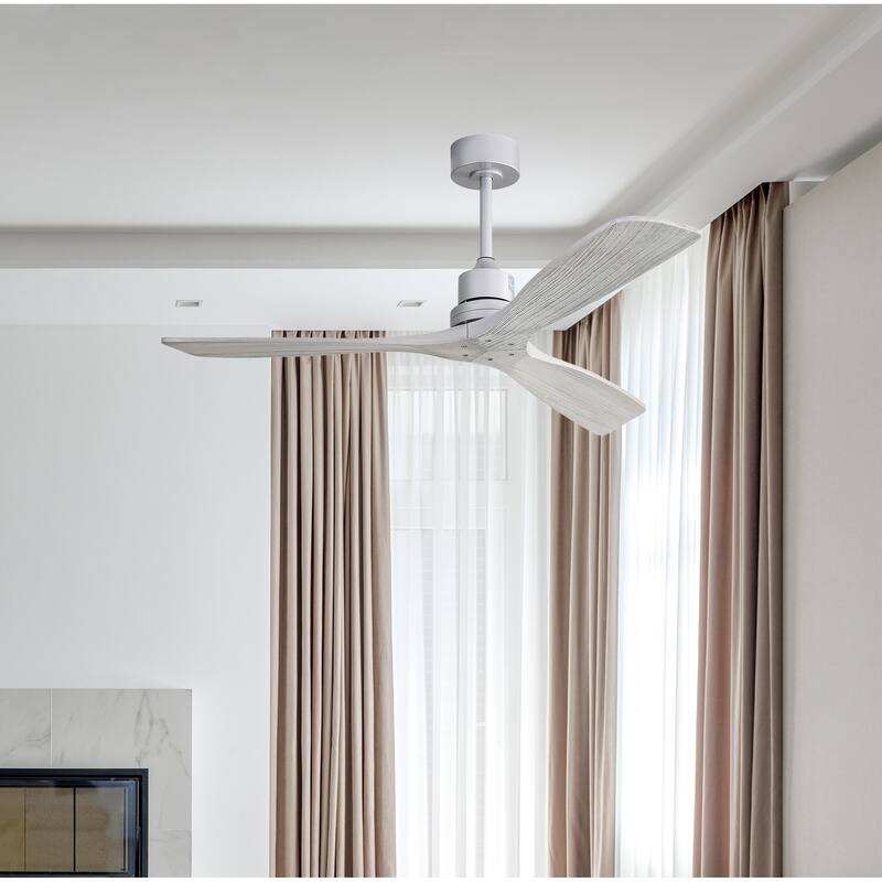 52 inch Modern Solid Wood / ABS Ceiling Fan With Remote Control(No Light),6 WInd Speed,Reversible Airflow