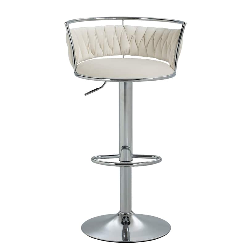 Modern Velvet 26" Adjustable Swivel Bar Stools (Set of 4)