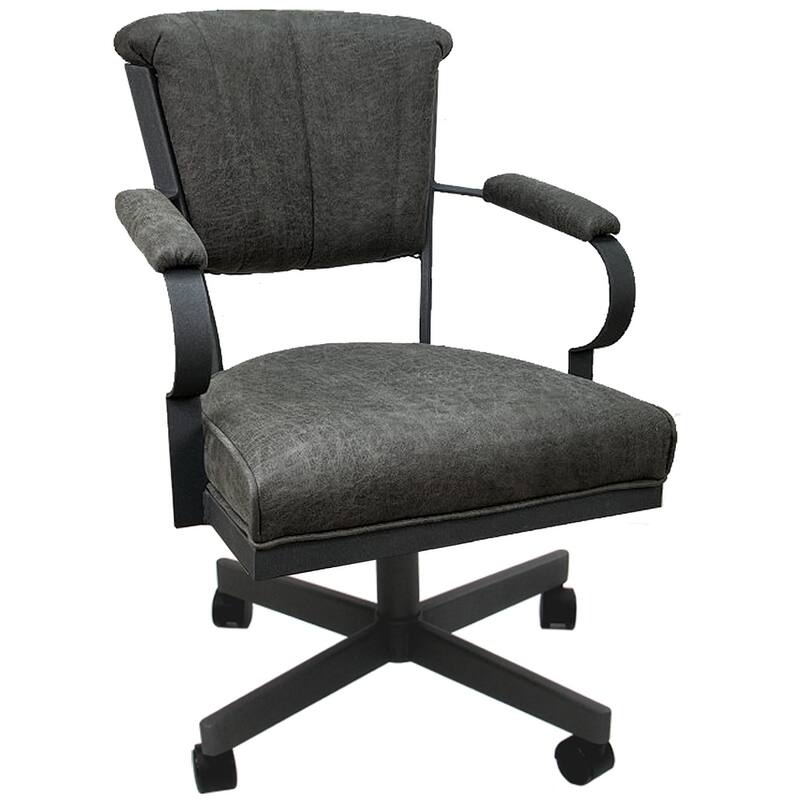 Miami Swivel Metal Caster Chair on Reading Base - 18" High Seat - Northwest Elk - Grey