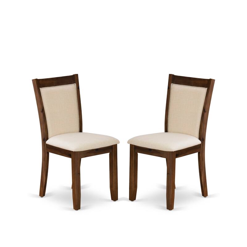 East West Furniture Dining Set- a Rectangle Dining Room Table and Light Beige Linen Fabric Chairs, (Pieces & Finish Options) - CNMZ7-NN-32