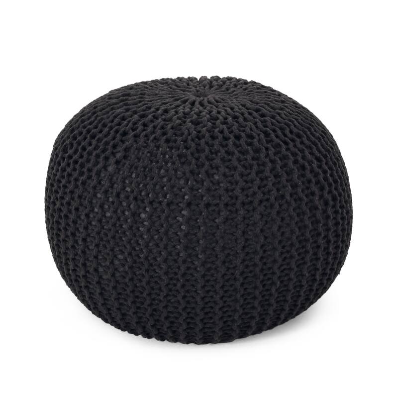 Abena Knitted Cotton Pouf by Christopher Knight Home