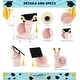 preview thumbnail 2 of 4, DolliBu Pink Snail Small Graduation Plush Toy with Cap with Tassel - 5.5 inches