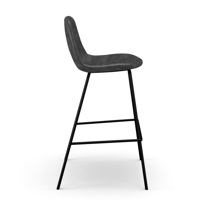Maxine Vegan Leather Counter Height Stools Black Legs (Set of 2)
