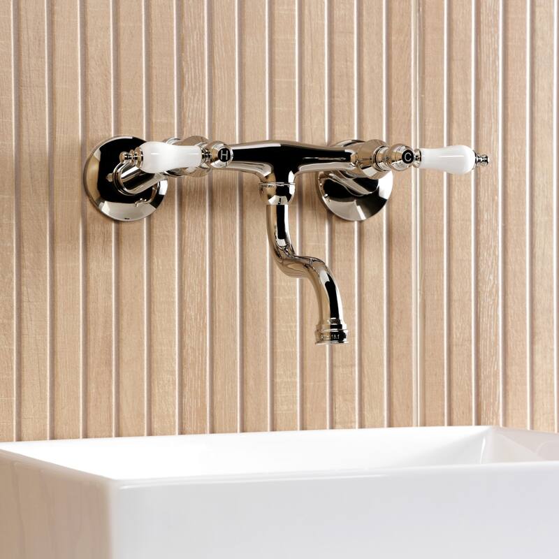 Kingston Brass Kingston Two-Handle 2-Hole Wall Mount Bathroom Faucet