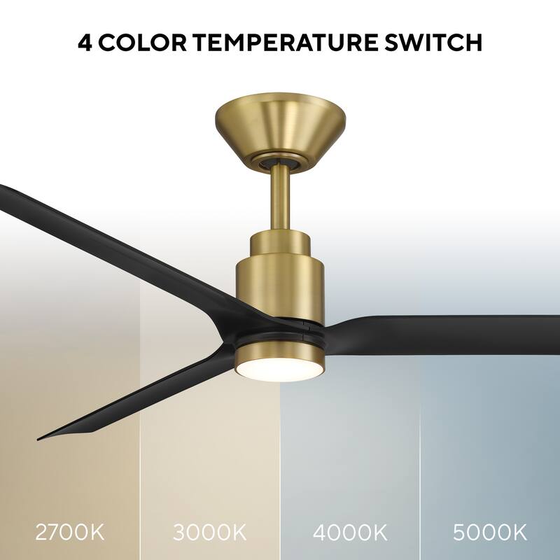 Smooth Indoor or Outdoor 3-Blade 52in Smart Ceiling Fan