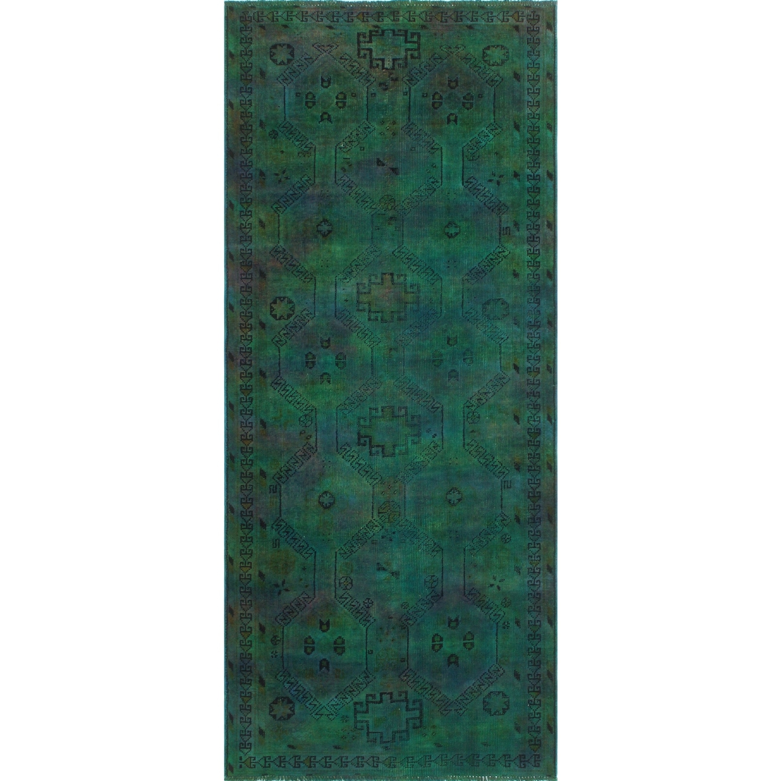 Noori Rug Vintage Distressed Overdyed Abdul Black/Purple Runner 4'8 x 11'9 Noori Rug Vintage Distressed Overdyed Abdul Black/Purple Runner 4'8 x 11'9