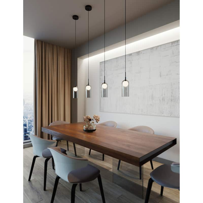 AFX KRNP08L30D1 Pendant 8" Wide LED Mini Pendant with Smoke Glass and