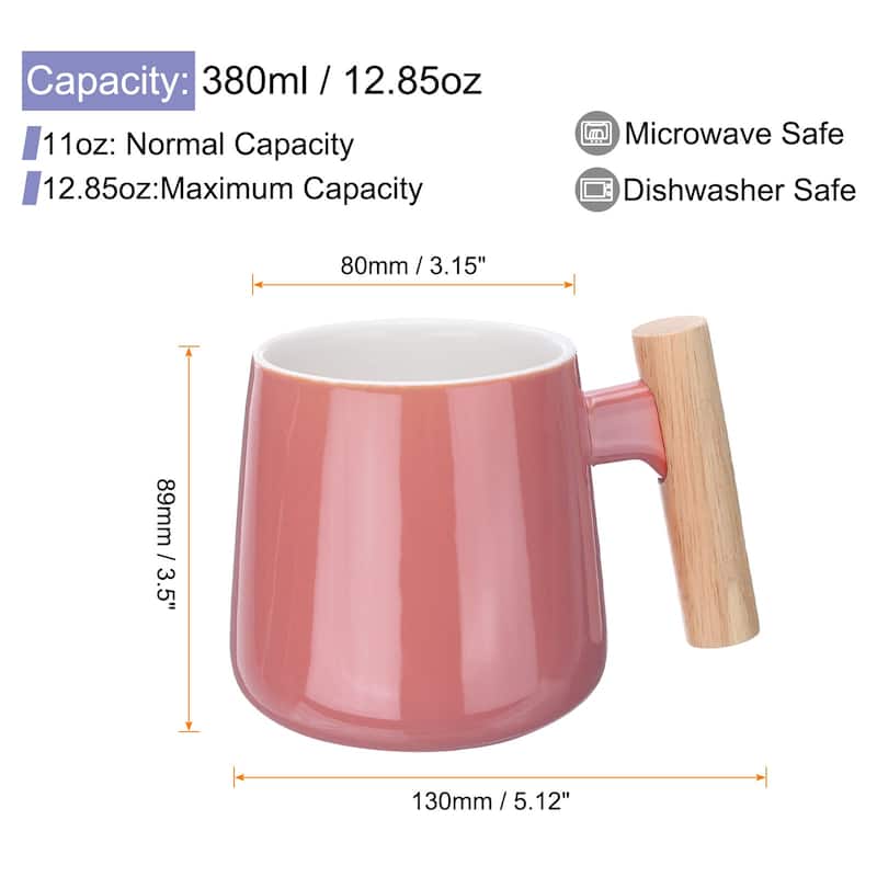 Ceramic Coffee Mug Set 12.85 Oz Handmade Ceramic Mugs Gift Box - Pink