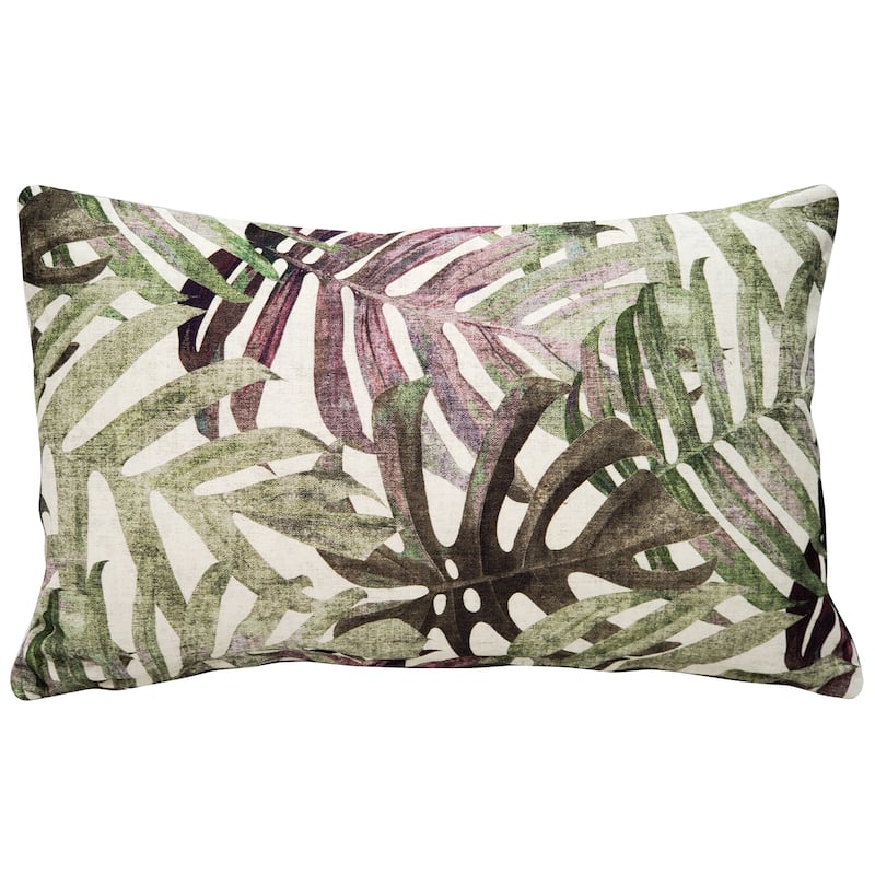 Pillow Decor Pattaya Purple Palm Throw Pillow 12x20 - Polyester