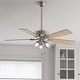 preview thumbnail 1 of 18, Hunter 52" Crestfield Ceiling Fan with 3-Light LED Light and Pull Chain - Farmhouse, Casual, Rustic Brushed Nickel