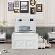 preview thumbnail 2 of 16, Twin Size Wooden Bed with Storage Headboard Featuring Built-In Outlets, Extendable Frame with Pull-Out Twin Trundle