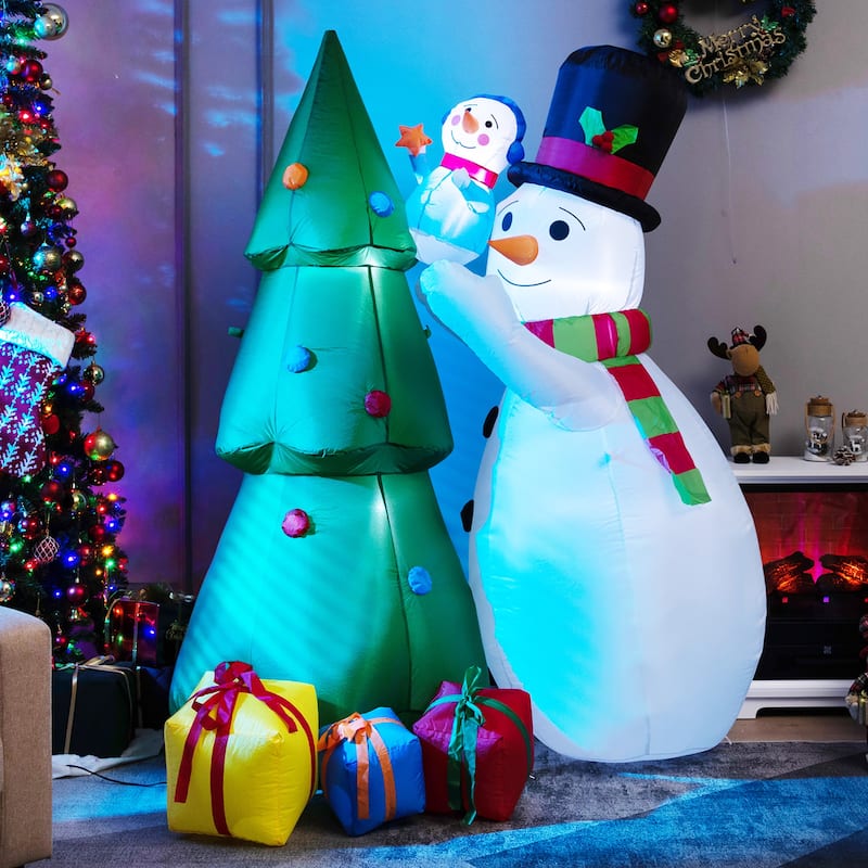 Gymax 6FT Inflatable Christmas Tree with Snowmen & Gift Boxes - See Details