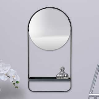 Metal Framed Wall Mirror with Shelf