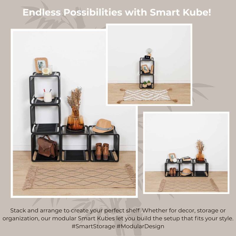 Smart Kube Bamboo Cube Storage, 13" Stackable Shelf Organizer