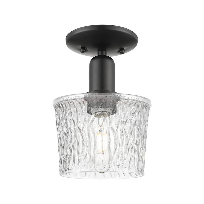 Innovations Lighting Endless Possibilities Arcadia - Niagara - 1 Light 7" Semi-Flush Mount - Matte Black