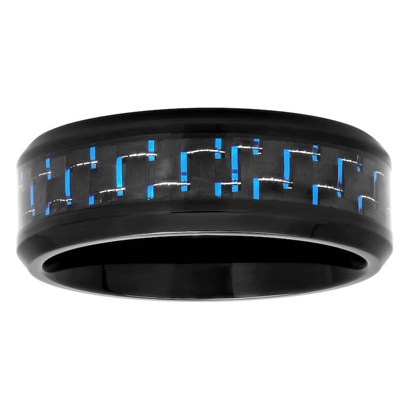 Steel Nation Stainless Steel Carbon Fiber Center 8mm Band