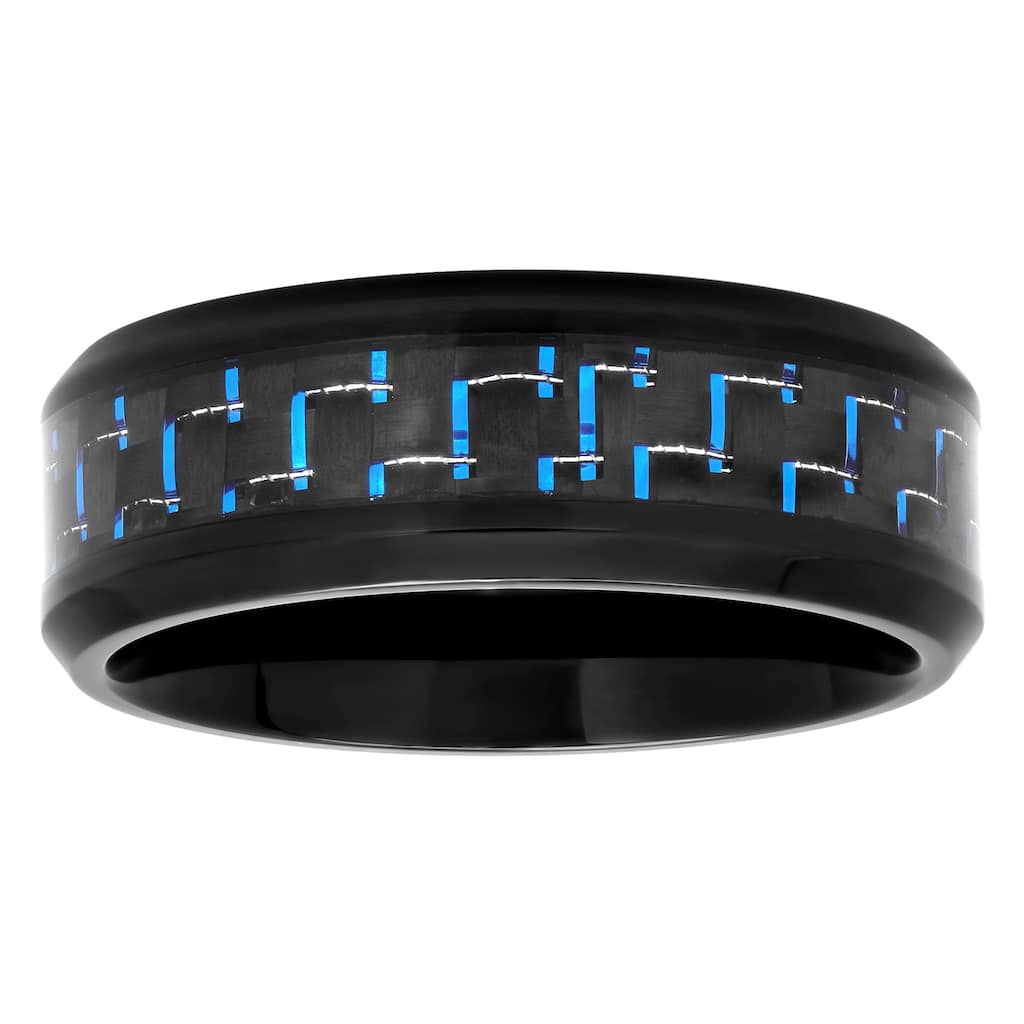 Steel Nation Stainless Steel Carbon Fiber Center 8mm Band