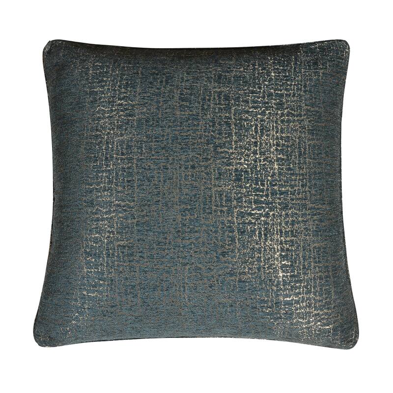 HiEnd Accents Hayworth Deep Teal & Gold Euro Sham, 27"x27"