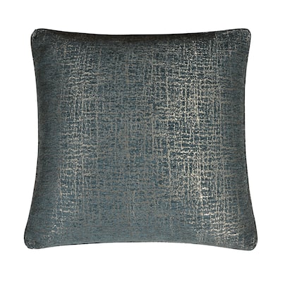 HiEnd Accents Hayworth Deep Teal & Gold Euro Sham, 27"x27"