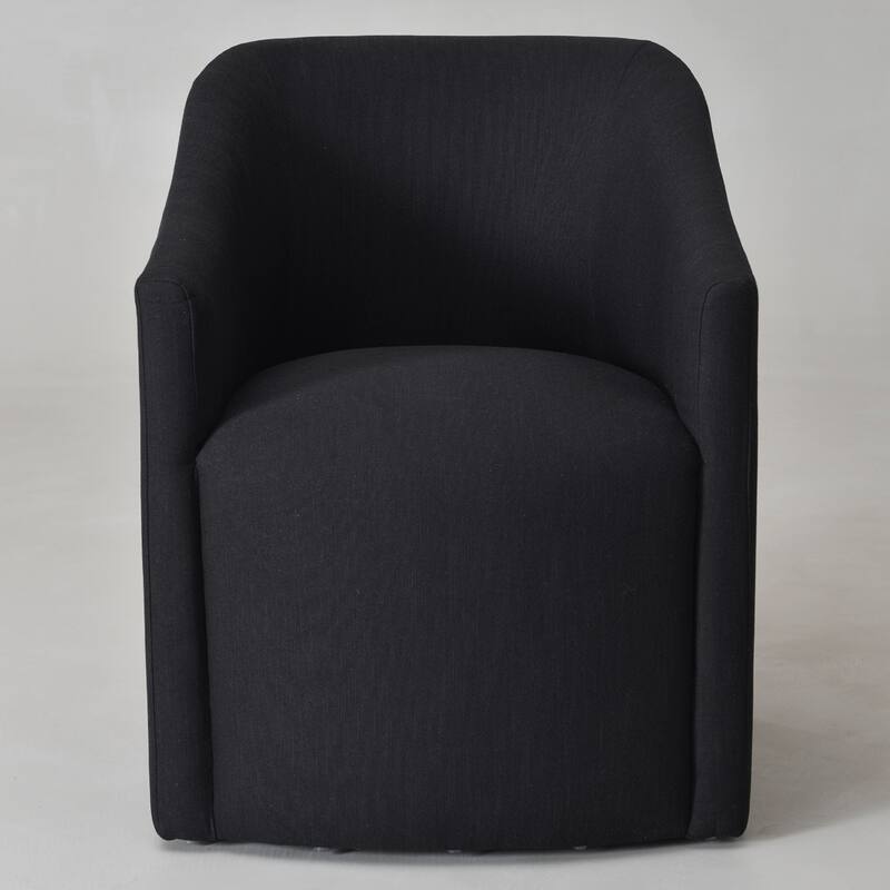 KINWELL 25" Performance Fabric Upholstered Rolling Dining Armchair