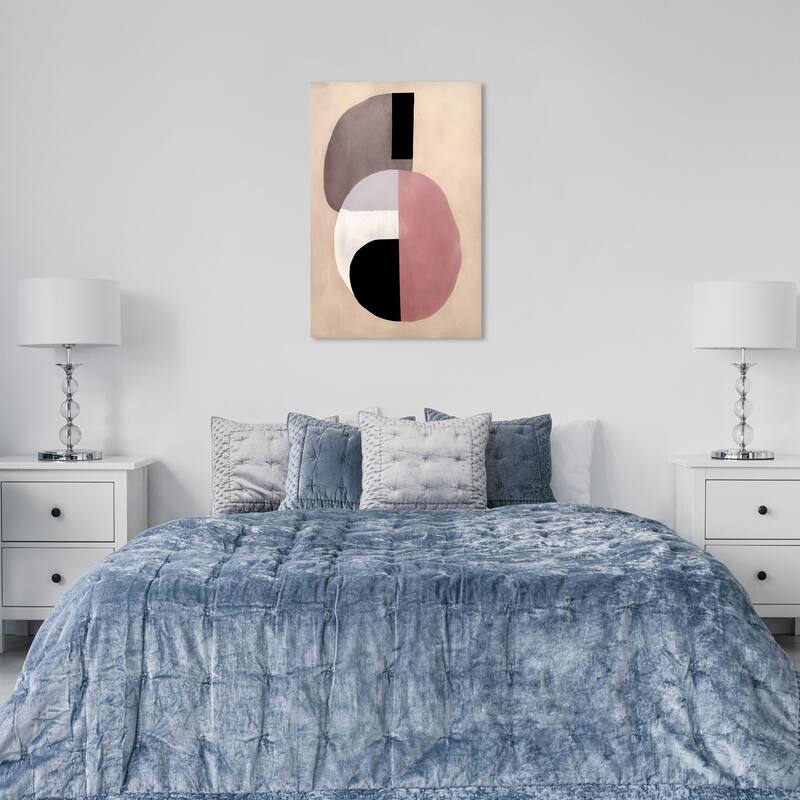 Wynwood Studio Canvas Abstract Clown eye makeup Black and Rose Pink Modern & Contemporary Wall Art Canvas Print