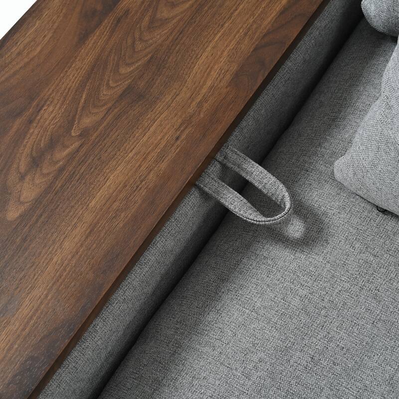 3-Seat Sofa with Storage, Modern Couch with Removable Cushions and Breathable Fabric