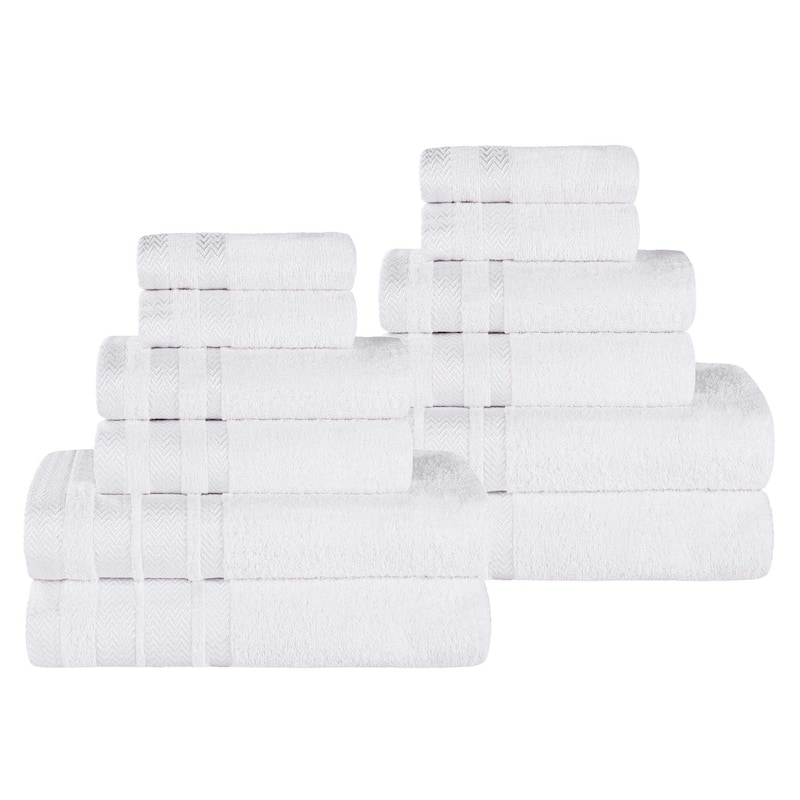 Superior Hays Cotton Medium Weight 12 Piece Bathroom Towel Set