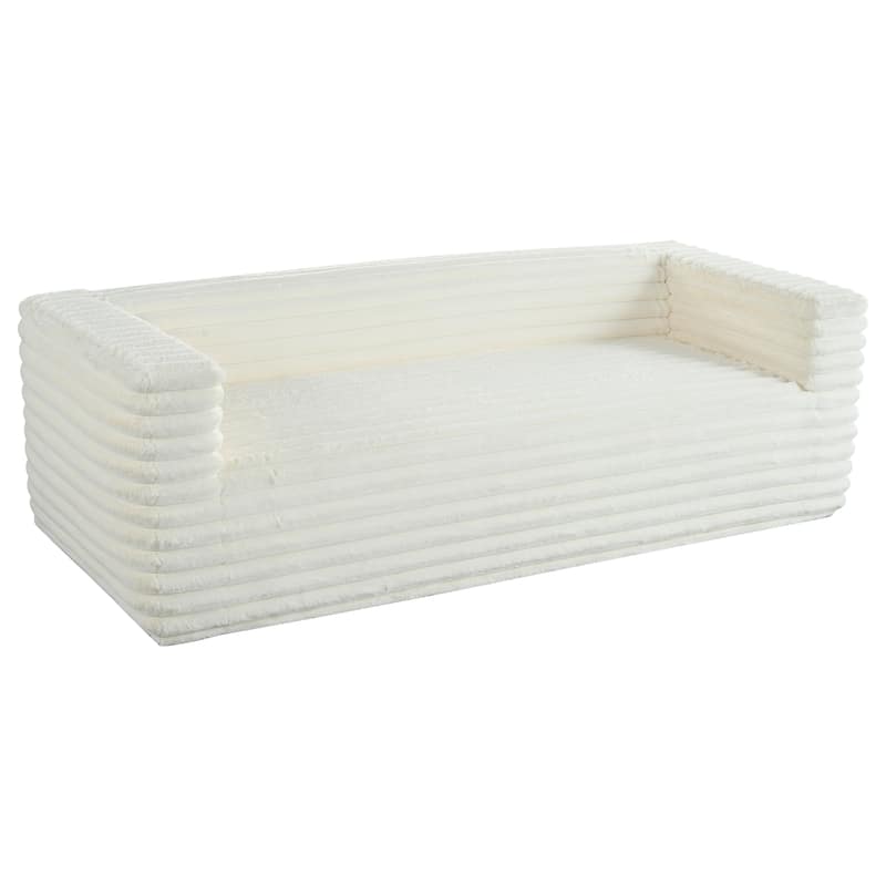 89-Inch Corduroy Sofa - Comfortable 3-Seater Couch for Living Room or Guest Room