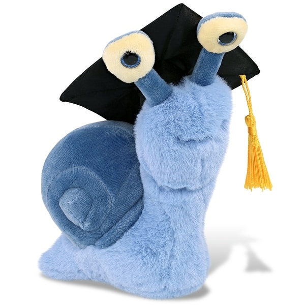 slide 2 of 6, DolliBu Blue Snail Small Graduation Plush Toy with Cap with Tassel - 5.5 inches