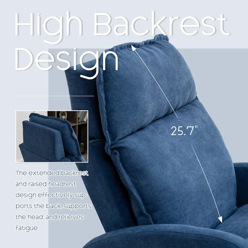 HOMYKA Upholstered Lounge Accent Chairwith Adjustable Backrest Storage Ottoman