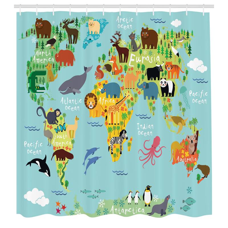 Ambesonne Wanderlust Shower Curtain, Cloth Fabric Bathroom Decor Set