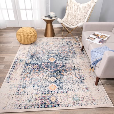 The Curated Nomad Sunset Distressed Oriental Floral Rug