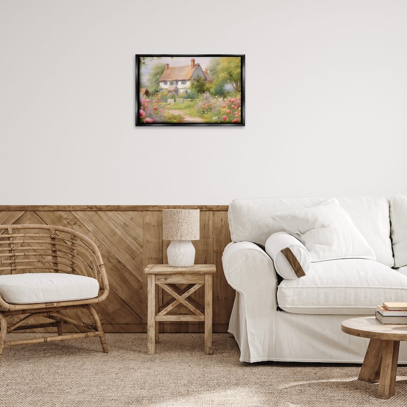 Stupell Nature Filled Cottage Garden Framed Floater Canvas Wall Art Design By Nini Art
